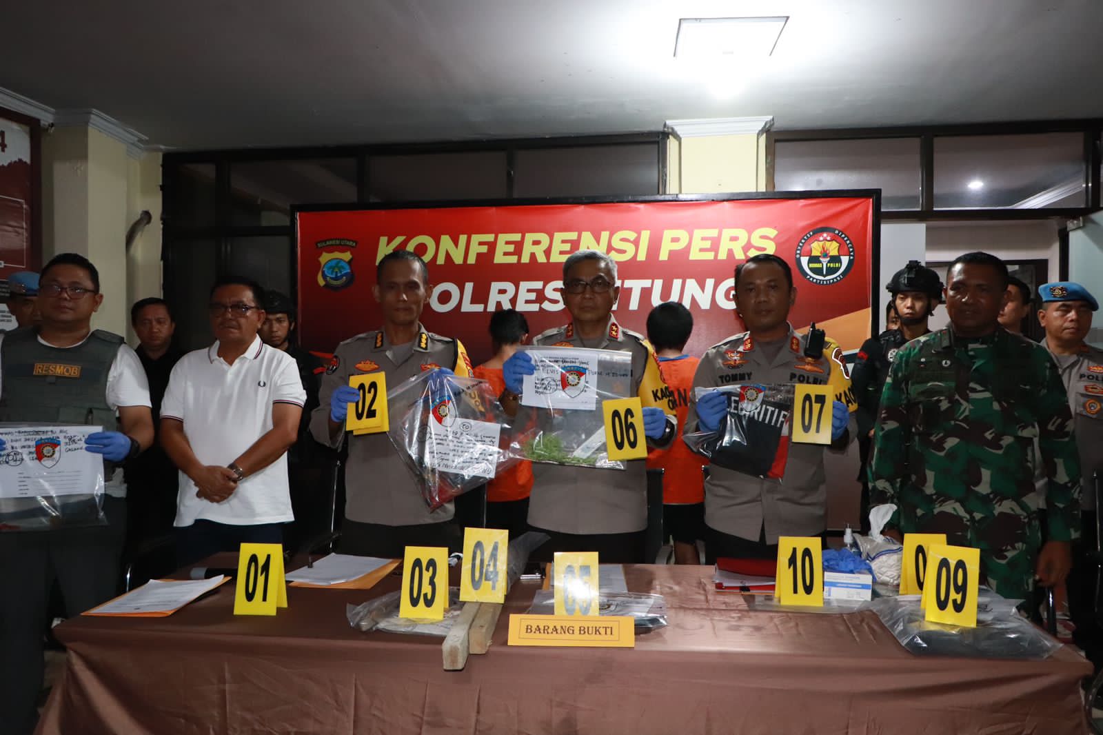 Polda Sulut Tahan 7 Tersangka Bentrok di Bitung.