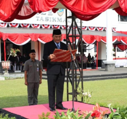 Pj Walikota Tasikmalaya Dr Cheka Jadi Inspektur Upacara peringatan Hari Kesaktian Pancasila