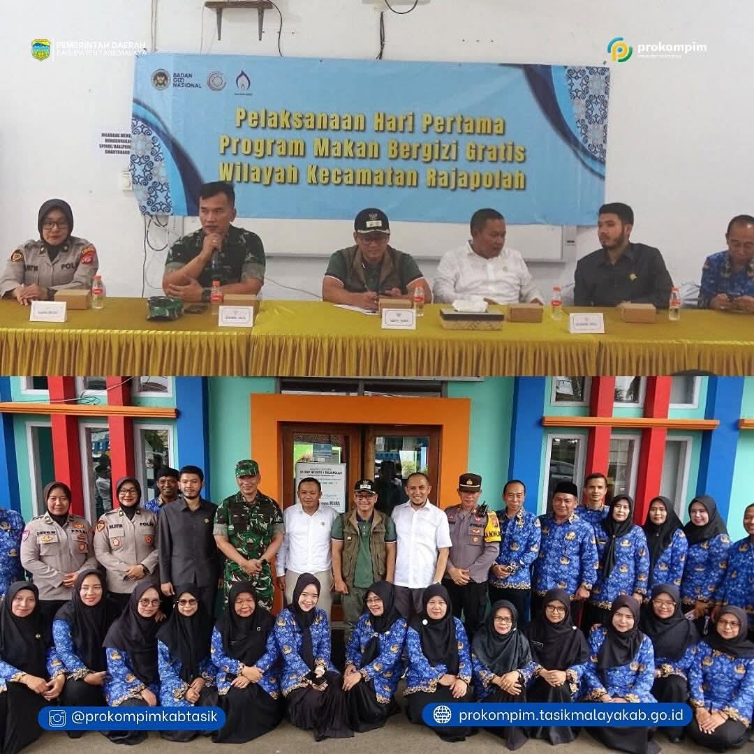 Wakil Bupati Tasikmalaya Hadiri Hari Pertama Makan Bergizi Gtatis di Kecamatan Rajapolah.